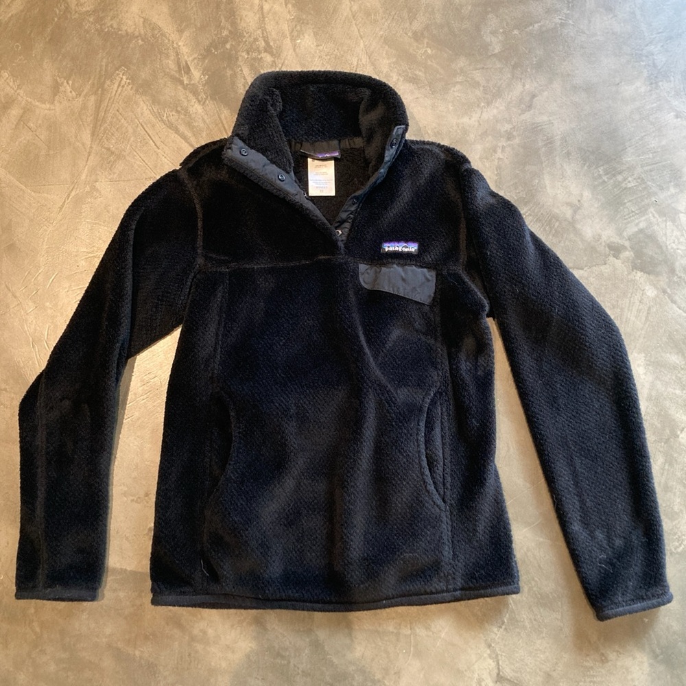 Black Patagonia Re-Tool Snap-T Pullover - Women's XS Fleece Button Up Jacket